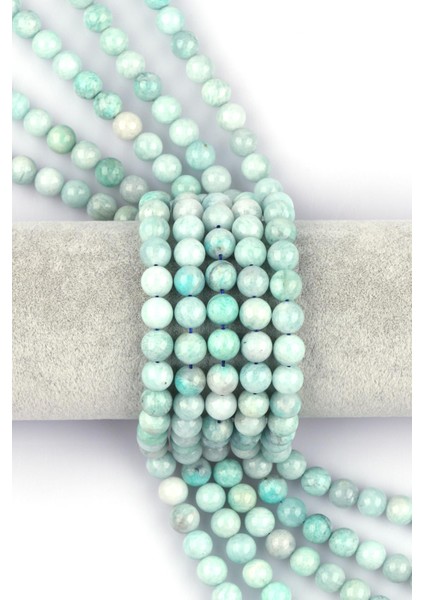 Amazonit Doğal Taş Dizi 8 mm Küre Kesim
