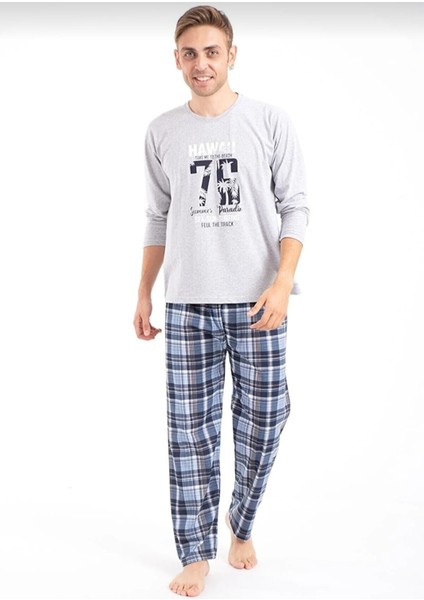 Erkek Baskılı Pijama Takımı Uzun Kollu Erkek Pijama Takımı Uzun Kollu Pijama Takımı Erkek Pijaması TBUKPJM001