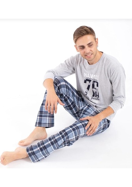 Erkek Baskılı Pijama Takımı Uzun Kollu Erkek Pijama Takımı Uzun Kollu Pijama Takımı Erkek Pijaması TBUKPJM001