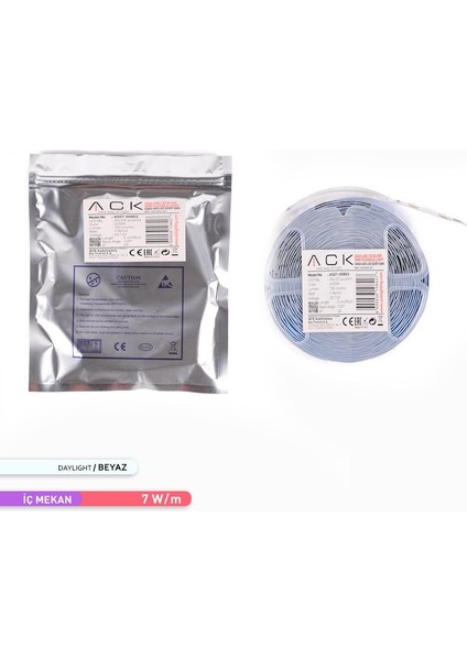 Şerit LED 60 Led'li 6500K Beyaz Işık 7W 5 Metre AS01-00803 fiyatları