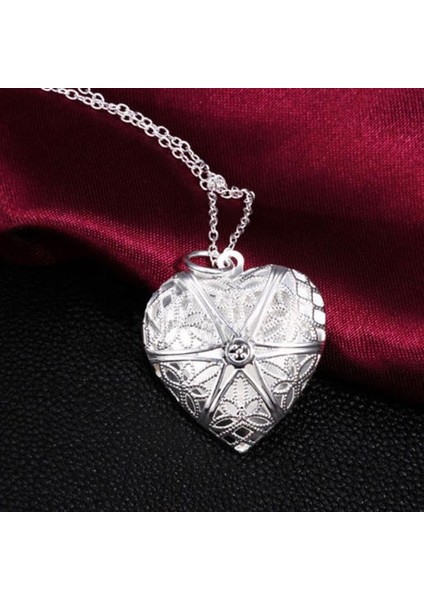 Kadın Hollow Kalp Şeklinde Fotoğraf Koyabilirsiniz Kolye (Yurt Dışından) fiyatları