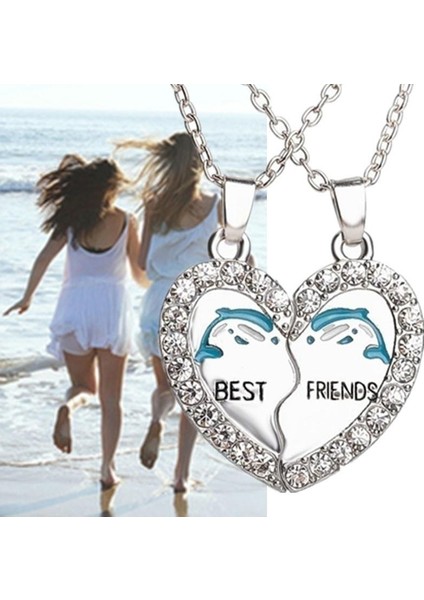 Best Friends Yunus 2 Adet/m Dostluk Kırık Kalp Metal Kalp Kolye (Yurt Dışından)