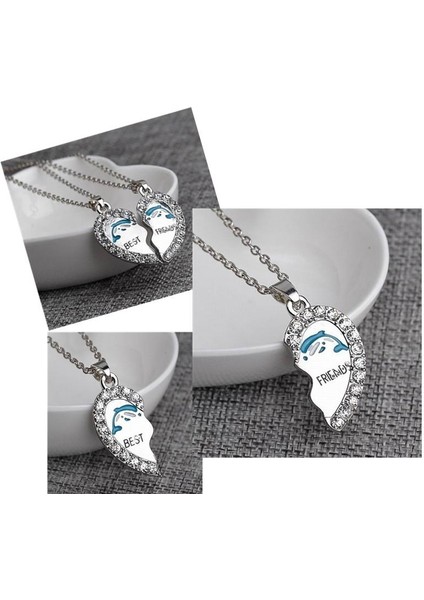Best Friends Yunus 2 Adet/m Dostluk Kırık Kalp Metal Kalp Kolye (Yurt Dışından) fiyatları