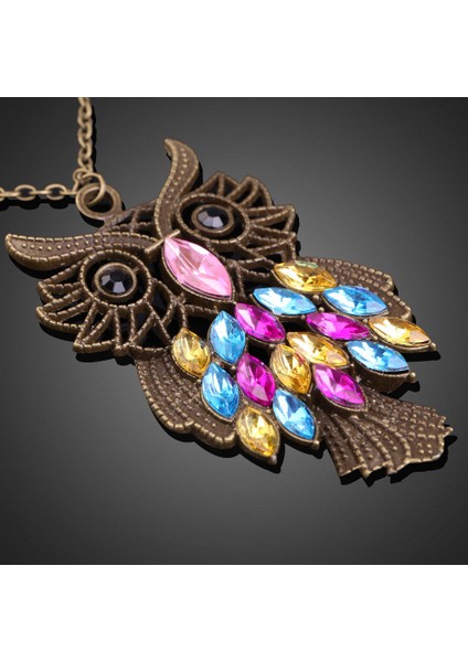 Dg Kadın Retro Tarzı Çok Renkli Taklidi Baykuş Kazak Zincir Kolye (Yurt Dışından) fiyatları
