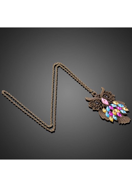 Dg Kadın Retro Tarzı Çok Renkli Taklidi Baykuş Kazak Zincir Kolye (Yurt Dışından) modelleri