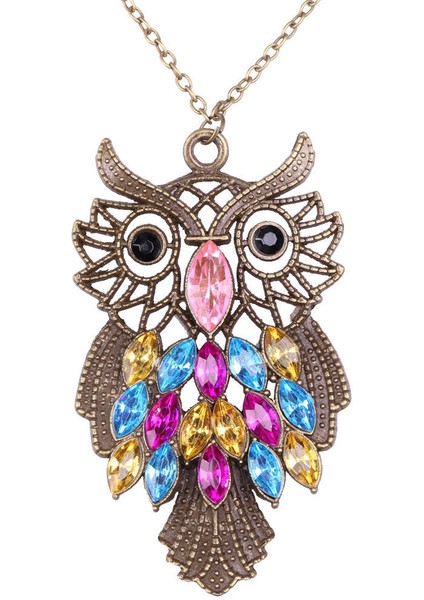 Dg Kadın Retro Tarzı Çok Renkli Taklidi Baykuş Kazak Zincir Kolye (Yurt Dışından) fırsatları