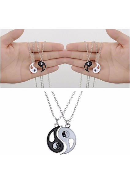 Punk Siyah Beyaz Yin Yang Tai Chi Bildirimi Zinciri Kolye (Yurt Dışından) fiyatları