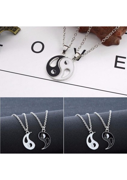 Punk Siyah Beyaz Yin Yang Tai Chi Bildirimi Zinciri Kolye (Yurt Dışından) fırsatları