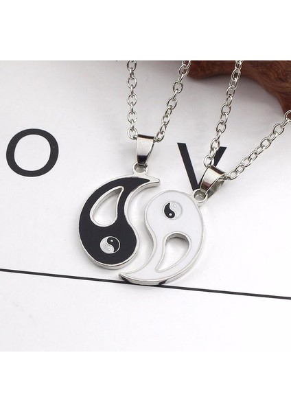 Punk Siyah Beyaz Yin Yang Tai Chi Bildirimi Zinciri Kolye (Yurt Dışından) indirimleri