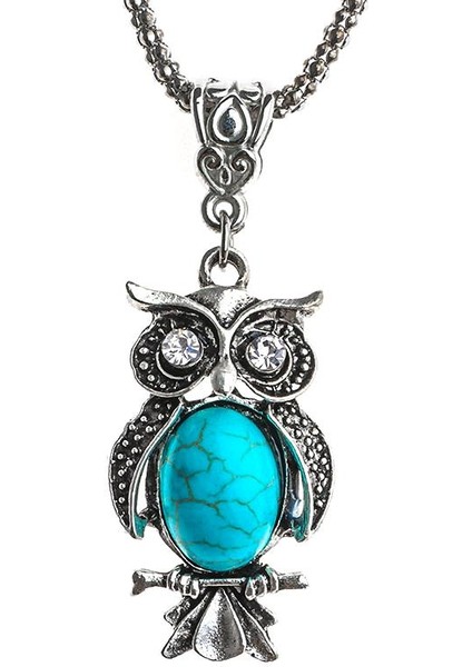 Xy Güzel Baykuş Şekli Gümüş Renk Kadın Için Uzun Zincir Kazak Kolye (Yurt Dışından)