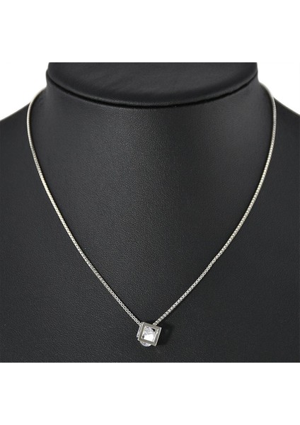 Kadın Aşk Küpü Kristal Kısa Klavikula Zinciri Kolye (Yurt Dışından) fiyatları