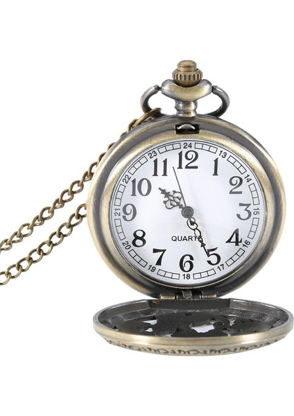 Vintage Kelebek Çiçek Oymak Kapak Kuvars Cebi Kazak Zinciri Kolye (Yurt Dışından) modelleri