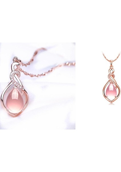 Lotus Taş Charm Yeni Şekli Kristal Opal Kadın Gül Altın Kaplama Kolye (Yurt Dışından) fiyatları