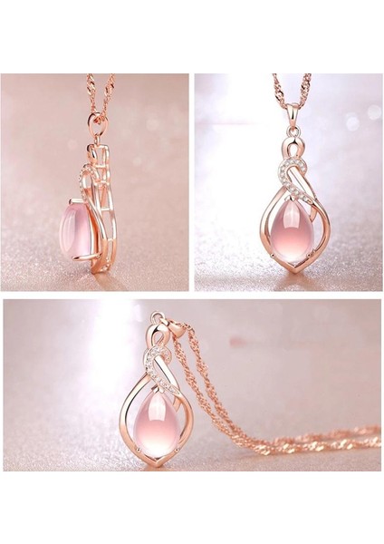 Lotus Taş Charm Yeni Şekli Kristal Opal Kadın Gül Altın Kaplama Kolye (Yurt Dışından) modelleri