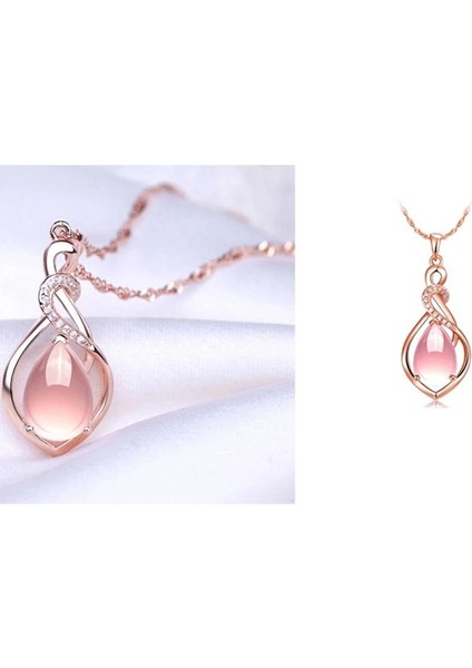 Lotus Taş Charm Yeni Şekli Kristal Opal Kadın Gül Altın Kaplama Kolye (Yurt Dışından) fırsatları