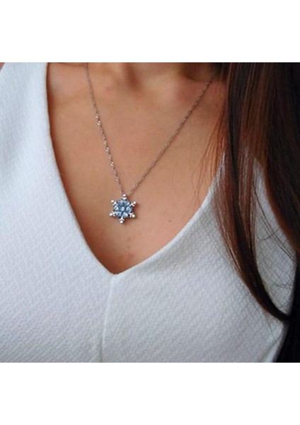 Kadın Kristal Zirkon Kar Tanesi Noel Yeni Yıl Kolye (Yurt Dışından)