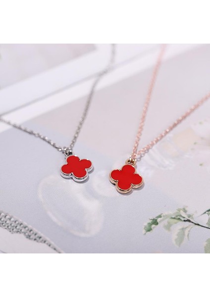 Dört Yapraklı Yonca Kadın Solmayan Gümüş Öğrenci Kore Tarzı Dekorasyon Nefis Klavikula Zinciri Kolye (Yurt Dışından) modelleri