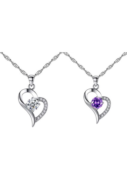 Kadın Kalp Kalp Şekli Aşk Kristal Kolye (Yurt Dışından)