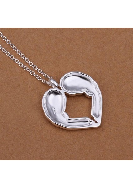 Vintage Lady 925 Şerit Taklidi Şeftali Kalp Melek Kanat Zinciri Kolye (Yurt Dışından) modelleri