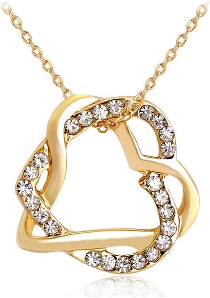 Kadın Kristal Kalp/çapraz Alaşım Zincir Kadın Kız Kolye (Yurt Dışından)