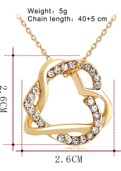 Kadın Kristal Kalp/çapraz Alaşım Zincir Kadın Kız Kolye (Yurt Dışından) indirimleri
