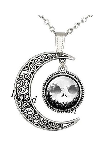 Noelden Önceki Gece Ay / Jack Skellington Cadılar Bayramı Cosplay Büyüleyici El Işi Kolye (Yurt Dışından)