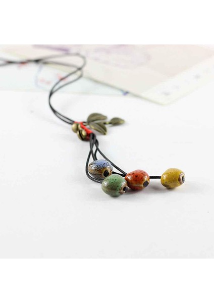 Kalp Boncuk Seramik Kadın Kız Etnik Stil Alaşım Elbise Zinciri Jewerly Kolye (Yurt Dışından) modelleri