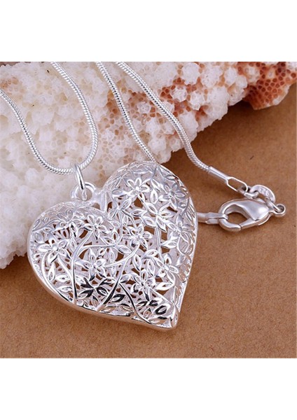 Charm Gümüş Kaplama Kalp Hollow Retro Kolye (Yurt Dışından) fiyatları