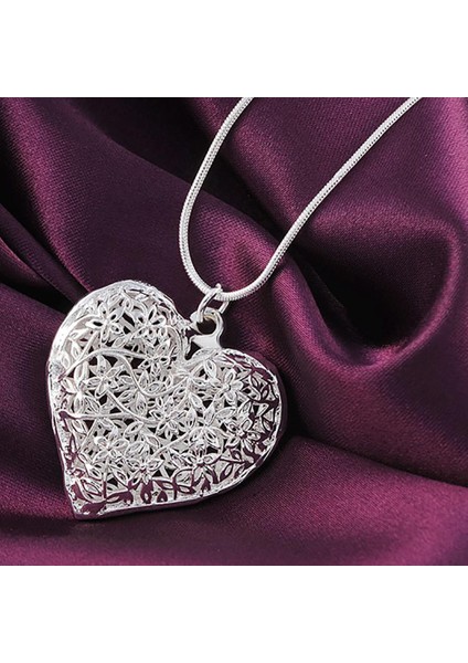 Charm Gümüş Kaplama Kalp Hollow Retro Kolye (Yurt Dışından) fırsatları
