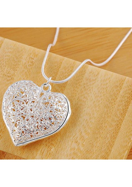 Charm Gümüş Kaplama Kalp Hollow Retro Kolye (Yurt Dışından) indirimleri