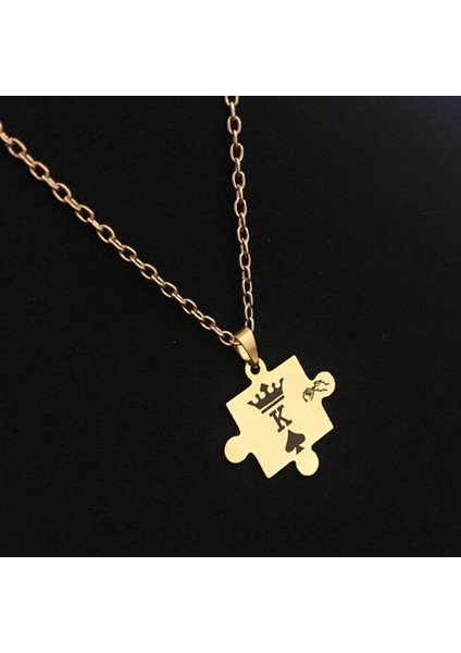 K Q Taç Bulmaca Tarzı Çiftler Sevgilisi Kolye (Yurt Dışından) fırsatları