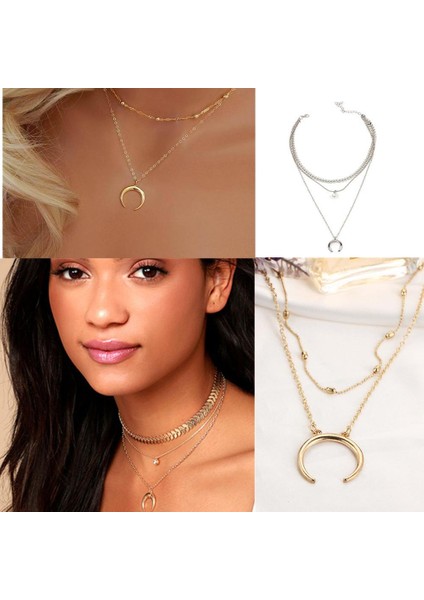 Kadın Çok Katmanlı Alaşım Zincir Kolye (Yurt Dışından)