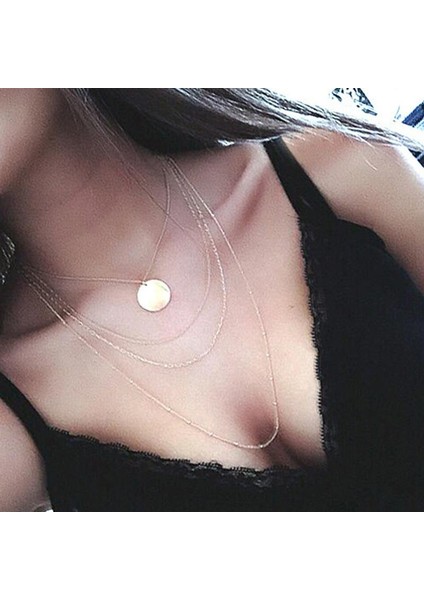 Nefis Çok Katmanlı Kadın Için Boho Katmanlı Klavikula Zincir Kolye (Yurt Dışından)