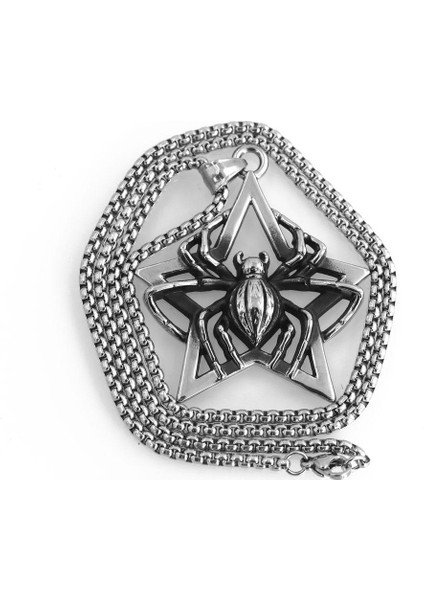 Erkek Retro Örümcek Paslanmaz Çelik Zinciri Kolye (Yurt Dışından) modelleri