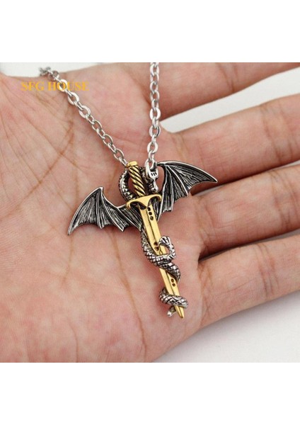 Punk Rock Zodyak Ejderha Sihirli Glow Kolye (Yurt Dışından) indirimleri