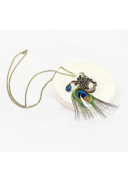 Boho Kristal Uzun Zincir Tavuskuşu Kazak Kolye (Yurt Dışından) indirimleri