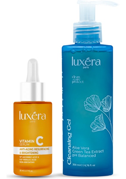 Cilt Için Vegan Bakım Seti ( C Vitamini Serum + Cleansing Gel / Temizleme Jeli)