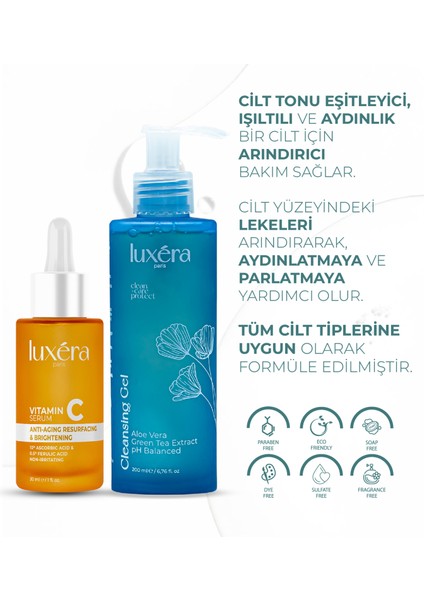 Cilt Için Vegan Bakım Seti ( C Vitamini Serum + Cleansing Gel / Temizleme Jeli) modelleri