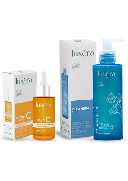 Cilt Için Vegan Bakım Seti ( C Vitamini Serum + Cleansing Gel / Temizleme Jeli) indirimleri