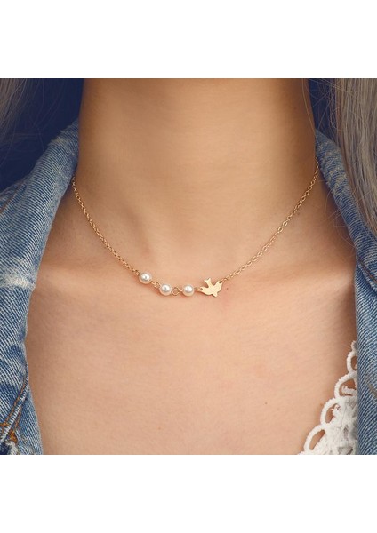 Geometrik Inciler Küçük Kuş Kısa Bölmeli Köprücük Zinciri Kolye (Yurt Dışından) fırsatları