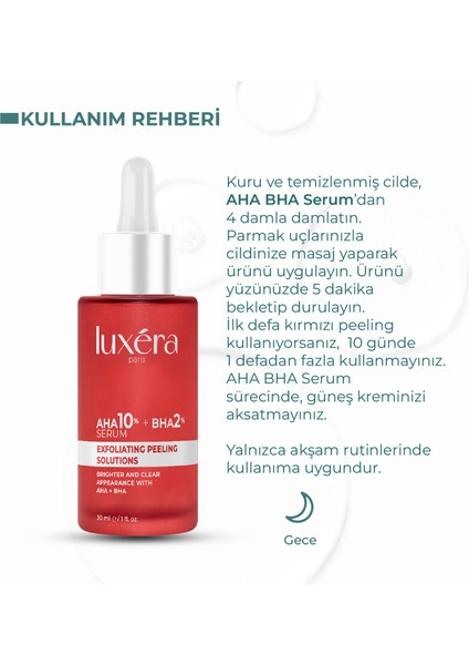 Aha Bha Cilt ve Ton Eşitleyici, , ve Leke , Vegan Kırmızı Peeling Serum (%10 Aha + %2 Bha) fırsatları