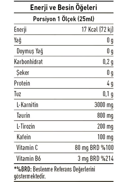 L-Karnitin 3000 Mg 20 Servis 500 ml Şeftali Yeşil Elma Aromalı fiyatları