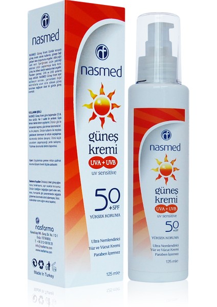 Nasmed Güneş Koruyucu 50 Spf 125 Ml