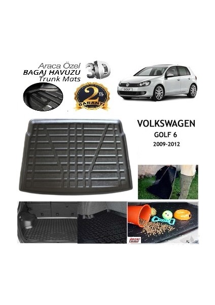 2010 Volkswagen Golf 6 Bagaj Havuzu Tam Uyumlu