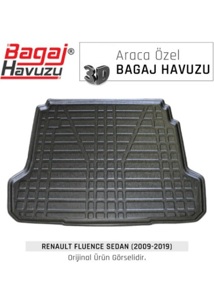 Bagaj Havuzu Fluence 2009-2019 3D Tam Uyumlu Siyah L