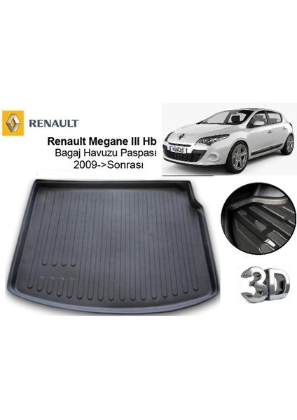 2015 Renault Megane 3 Bagaj Havuzu 3D Tam Uyumlu
