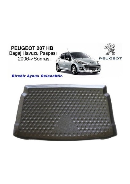 2006 Peugeot 207 Bagaj Havuzu Tam Uyumlu Kokusuz Kaucuk modelleri
