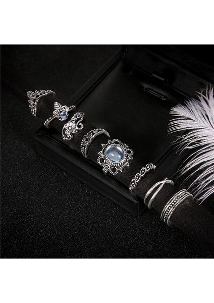 8 Adet / Takım Lotus Yapay Opal Yüzük Sunring Kadınlar Için Set Taç Çiçek Kalp Kolye (Yurt Dışından) modelleri