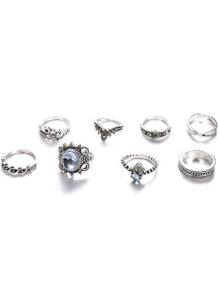 8 Adet / Takım Lotus Yapay Opal Yüzük Sunring Kadınlar Için Set Taç Çiçek Kalp Kolye (Yurt Dışından) fırsatları