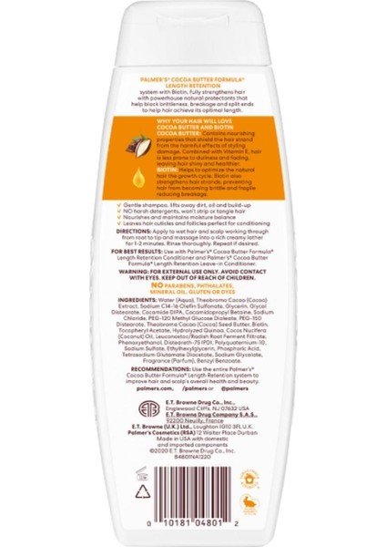 Cocoa Butter Formula Biotin Length Retenti 400 ml Şampuan